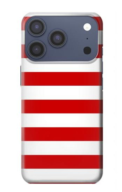 S2364 Rouge et blanc rayé Etui Coque Housse pour iPhone 17 Pro