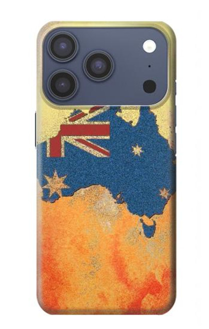 S2494 Australie Drapeau Carte texture de la roche Etui Coque Housse pour iPhone 17 Pro