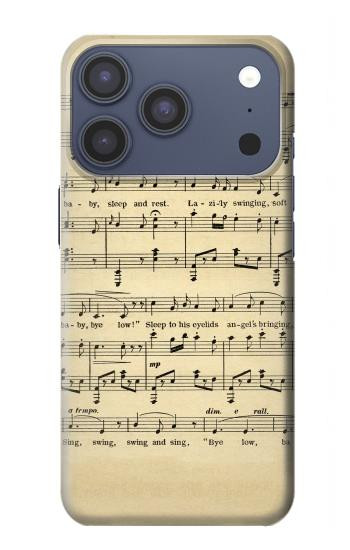 S2504 Millésimé Partitions Etui Coque Housse pour iPhone 17 Pro, 18 Pro