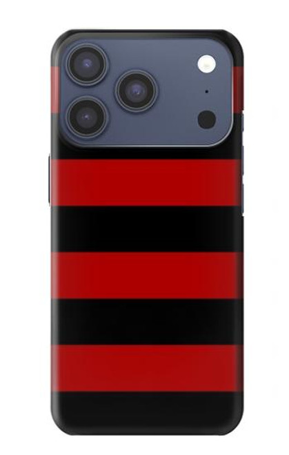 S2638 Noir et Rouge rayé Etui Coque Housse pour iPhone 17 Pro