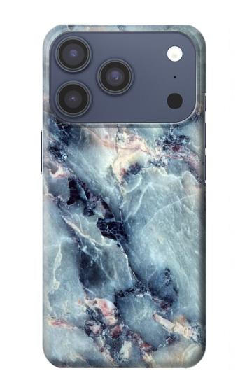 S2689 Bleu Marbre Texture Imprimé graphique Etui Coque Housse pour iPhone 17 Pro, 18 Pro