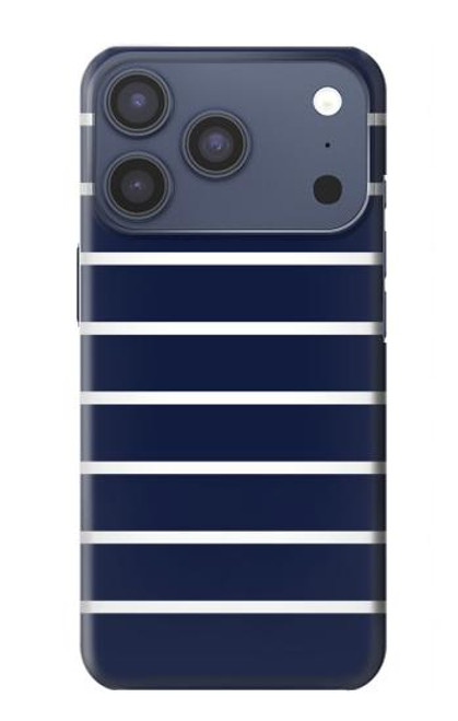 S2767 Marine rayé blanc Etui Coque Housse pour iPhone 17 Pro