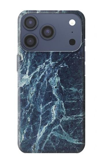 S2799 Lumière Bleu Marbre Pierre Imprimé Graphique Etui Coque Housse pour iPhone 17 Pro