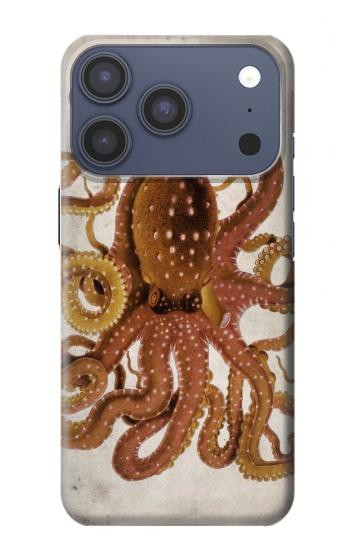 S2801 millésimé Poulpe Etui Coque Housse pour iPhone 17 Pro, 18 Pro