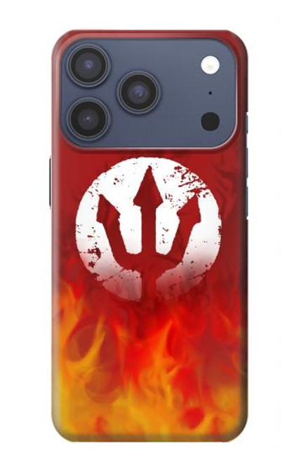 S2803 Feu Rouge Diable Lance Symbole Etui Coque Housse pour iPhone 17 Pro