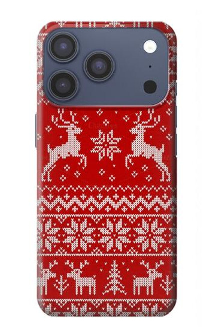 S2835 Renne Motif Tricoté Noël Etui Coque Housse pour iPhone 17 Pro