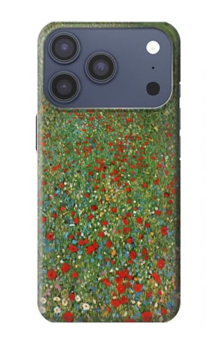 S2872 Gustav Klimt Champ de Coquelicots Etui Coque Housse pour iPhone 17 Pro