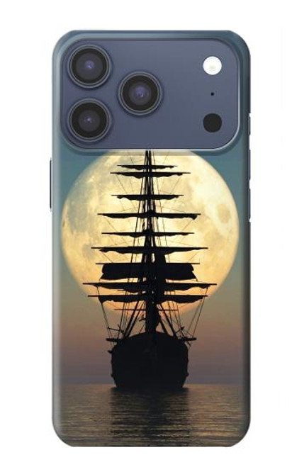 S2897 Pirate Ship Lune Nuit Etui Coque Housse pour iPhone 17 Pro