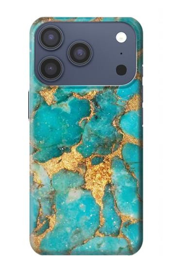 S2906 Aqua Turquoise Pierre Etui Coque Housse pour iPhone 17 Pro, 18 Pro