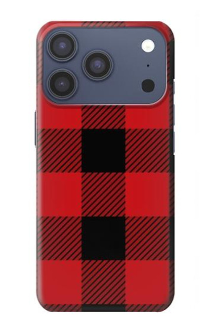S2931 Rouge Buffle motif de vérification Etui Coque Housse pour iPhone 17 Pro