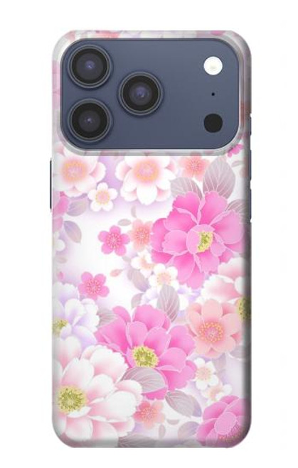 S3036 Flore de fleur rose douce Etui Coque Housse pour iPhone 17 Pro