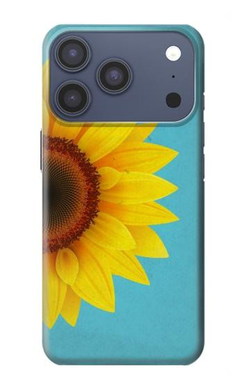 S3039 Tournesol Bleu millésimé Etui Coque Housse pour iPhone 17 Pro, 18 Pro