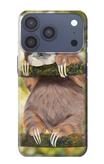 S3138 Peinture mignon bébé Sloth Etui Coque Housse pour iPhone 17 Pro, 18 Pro