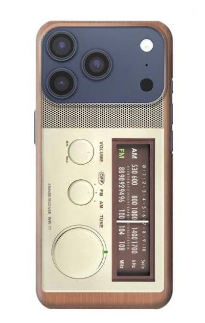 S3165 FM AM en bois Récepteur graphique Etui Coque Housse pour iPhone 17 Pro