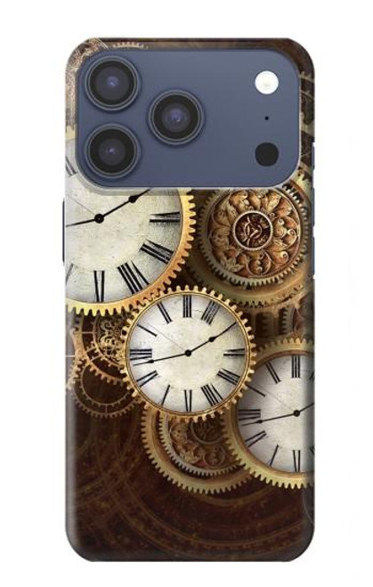 S3172 Horloge or Etui Coque Housse pour iPhone 17 Pro