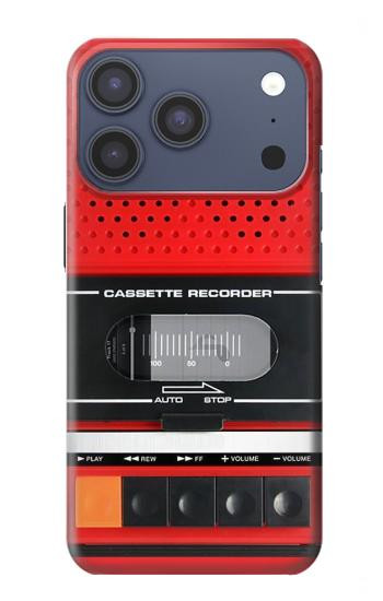 S3204 Rouge Cassette Recorder graphique Etui Coque Housse pour iPhone 17 Pro, 18 Pro