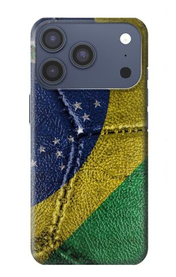 S3297 Brésil Drapeau graphique Football Millésime Etui Coque Housse pour iPhone 17 Pro