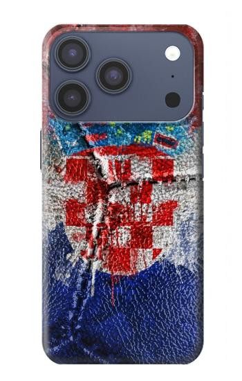 S3313 Croatie Drapeau graphique Football Millésime Etui Coque Housse pour iPhone 17 Pro