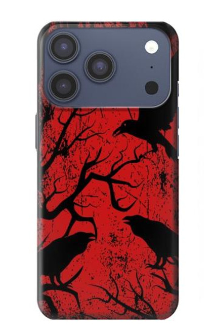 S3325 Corbeau Noir Sang Arbre Etui Coque Housse pour iPhone 17 Pro