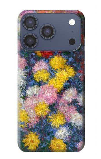 S3342 Claude Monet Chrysanthèmes Etui Coque Housse pour iPhone 17 Pro, 18 Pro