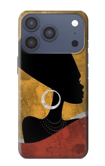 S3453 Africaine Reine Néfertiti Silhouette Etui Coque Housse pour iPhone 17 Pro