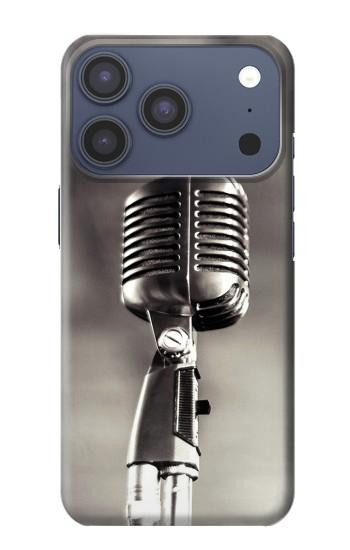 S3495 Microphone millésimé Etui Coque Housse pour iPhone 17 Pro