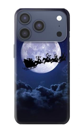 S3508 Noël Père Noël Lune Etui Coque Housse pour iPhone 17 Pro, 18 Pro