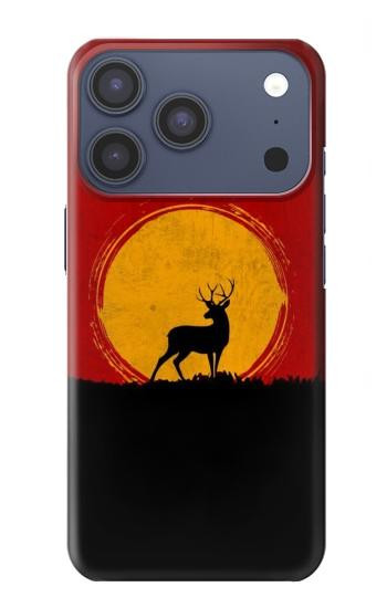 S3513 Coucher de soleil de Deer Etui Coque Housse pour iPhone 17 Pro, 18 Pro