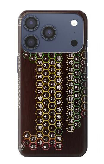 S3544 Néon Honeycomb Tableau périodique Etui Coque Housse pour iPhone 17 Pro