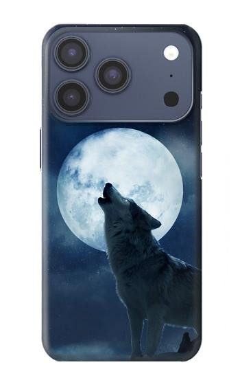 S3693 Pleine lune du loup blanc sinistre Etui Coque Housse pour iPhone 17 Pro