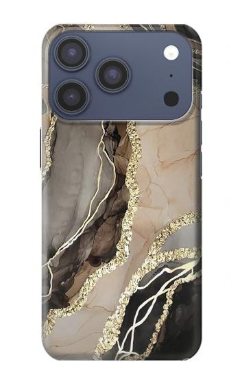 S3700 Imprimé graphique or marbré Etui Coque Housse pour iPhone 17 Pro