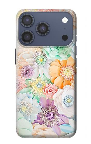 S3705 Fleur florale pastel Etui Coque Housse pour iPhone 17 Pro, 18 Pro