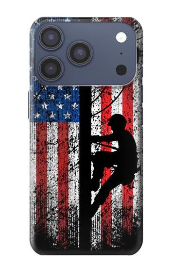 S3803 Électricien monteur de lignes drapeau américain Etui Coque Housse pour iPhone 17 Pro