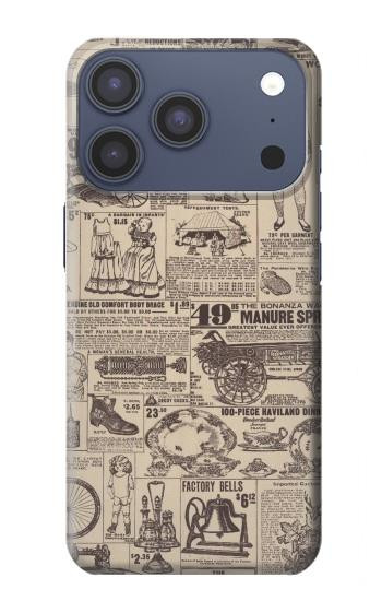 S3819 Papier Vintage rétro Etui Coque Housse pour iPhone 17 Pro