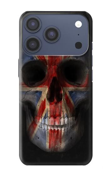 S3848 Crâne de drapeau du Royaume-Uni Etui Coque Housse pour iPhone 17 Pro