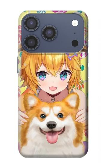 S3918 Bébé Corgi Chien Corgi Fille Bonbons Etui Coque Housse pour iPhone 17 Pro