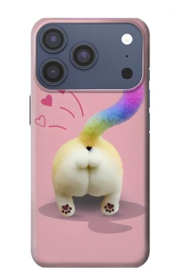 S3923 Queue d'arc-en-ciel de fond de chat Etui Coque Housse pour iPhone 17 Pro, 18 Pro