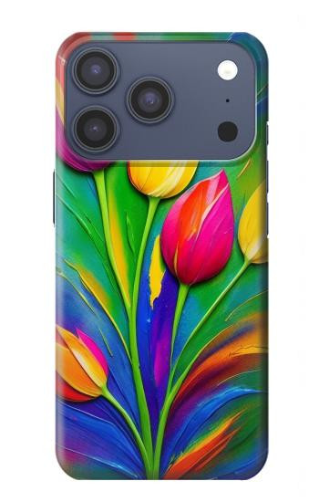 S3926 Peinture à l'huile de tulipe colorée Etui Coque Housse pour iPhone 17 Pro, 18 Pro