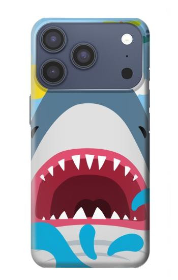 S3947 Caricature d'hélicoptère de requin Etui Coque Housse pour iPhone 17 Pro