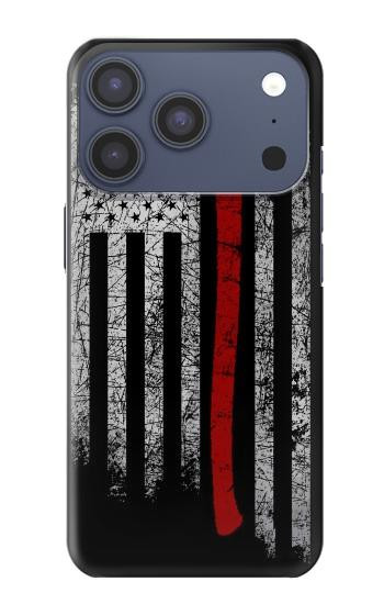 S3958 Drapeau de hache de pompier Etui Coque Housse pour iPhone 17 Pro, 18 Pro