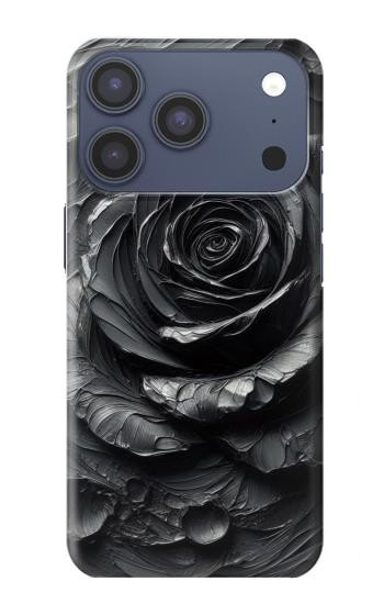 S3969 Rose noire, coup de pinceau dur Etui Coque Housse pour iPhone 17 Pro, 18 Pro