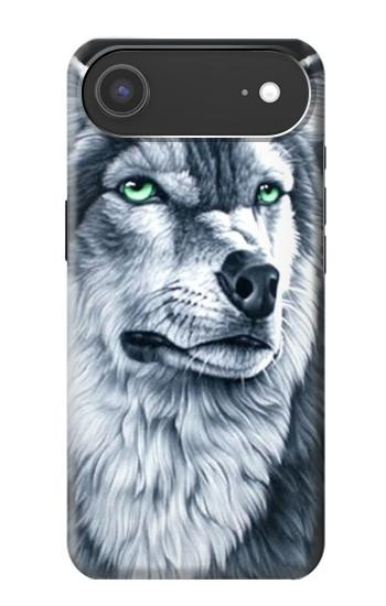 S0123 Loup blanc Etui Coque Housse pour iPhone Air