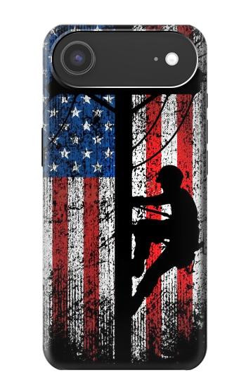S3803 Électricien monteur de lignes drapeau américain Etui Coque Housse pour iPhone Air
