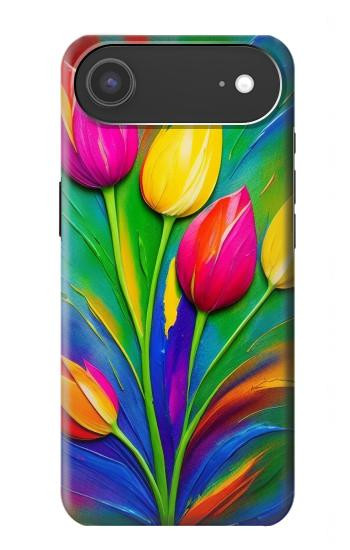 S3926 Peinture à l'huile de tulipe colorée Etui Coque Housse pour iPhone Air