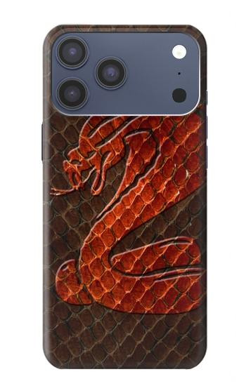 S0663 Cobra Serpent Peau Etui Coque Housse pour iPhone 17 Pro Max, 18 Pro Max