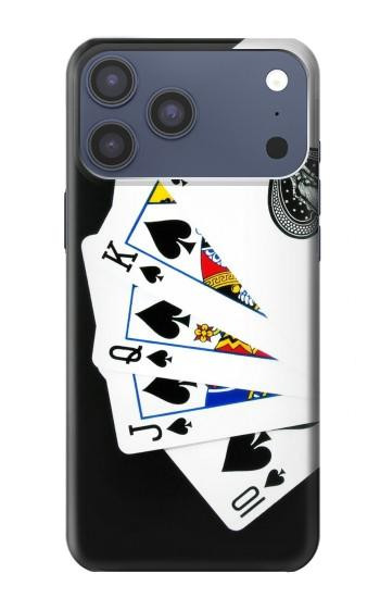 S1078 Poker Royal Flush droite Etui Coque Housse pour iPhone 17 Pro Max, 18 Pro Max