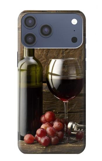S1316 Raisins Bouteille et un verre de vin rouge Etui Coque Housse pour iPhone 17 Pro Max, 18 Pro Max