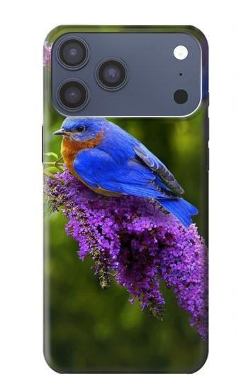 S1565 Oiseau bleu de bonheur Bleu Oiseau Etui Coque Housse pour iPhone 17 Pro Max, 18 Pro Max
