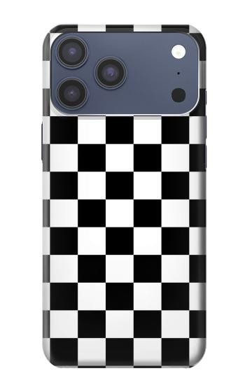 S1611 Échiquier Damier Noir Blanc Etui Coque Housse pour iPhone 17 Pro Max
