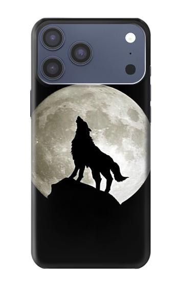S1981 Loup hurlant à la lune Etui Coque Housse pour iPhone 17 Pro Max, 18 Pro Max